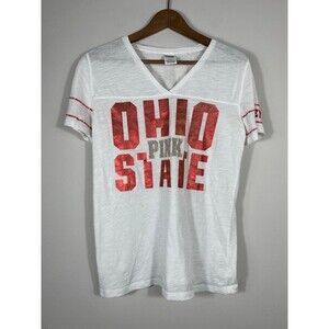 Victoria’s Secret PINK Ohio State Buckeyes V-Neck Tee Shirt Size Small